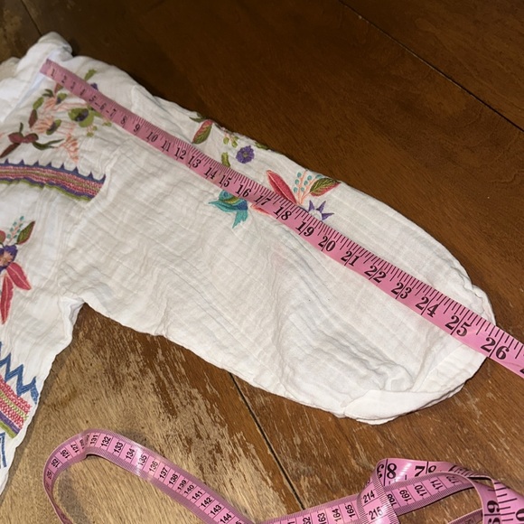 AP.NY New York Embroidered Floral Birds Embroidery Button Front Blouse Top Gauze - Picture 7 of 12